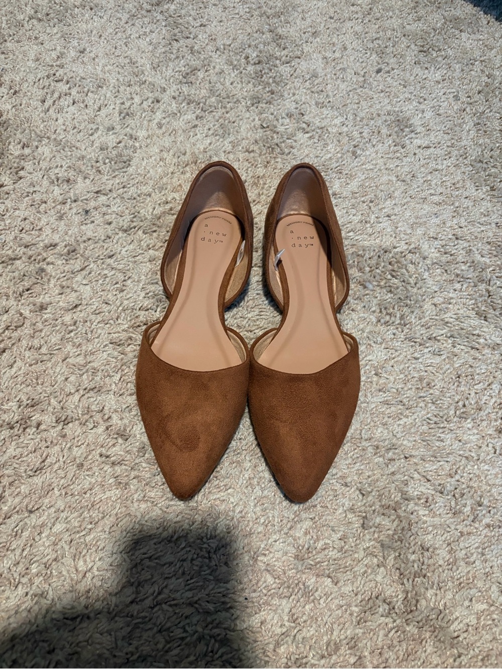 Pointed Toe Brown D'Orsay Flats